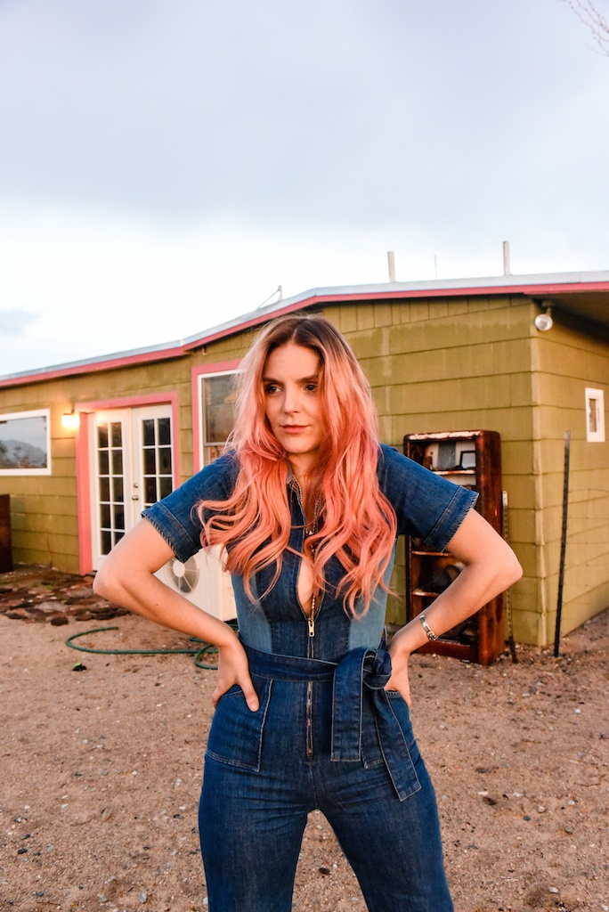 stoned-immaculate-denim-jumpsuit-vintage-70s-fashion-blogger-joshua-tree-overtone-color-conditioner-rose-gold-ombre-hair-extensions-boho-bunnie 1