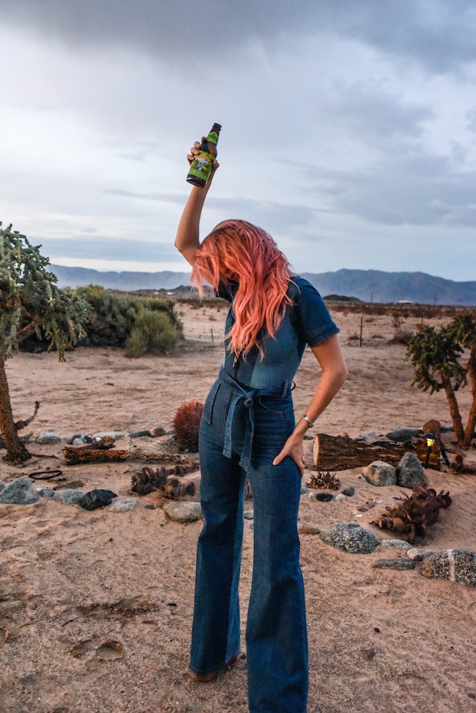stoned-immaculate-denim-jumpsuit-vintage-70s-fashion-blogger-joshua-tree-overtone-color-conditioner-rose-gold-ombre-hair-extensions-boho-bunnie 45